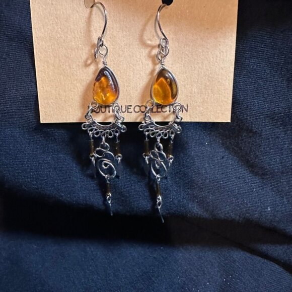 🌙 Amber Boho Dangle Earrings | Cassandra & Co. Boutique Collection - Picture 4 of 5